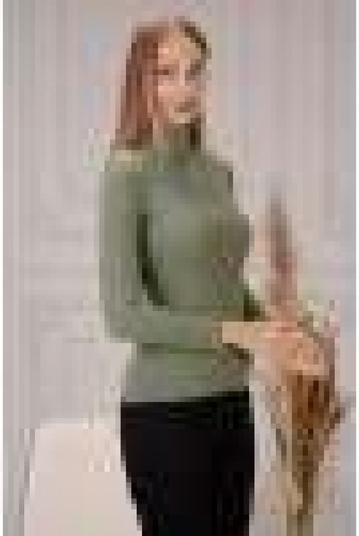 Kadın Fermuar Yakalı Triko Kazak