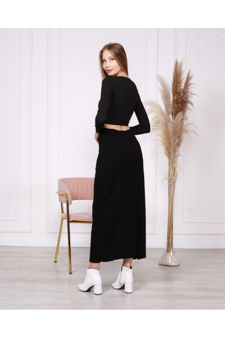 13472 13472 HAZIR GİYİM/TRİKO ETEK/GRİ/STANDART BEDEN