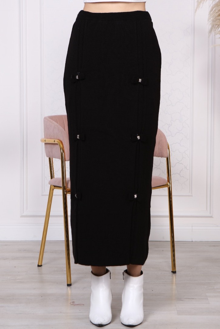 13480 HAZIR GİYİM/TRİKO ETEK/GRİ/STANDART BEDEN