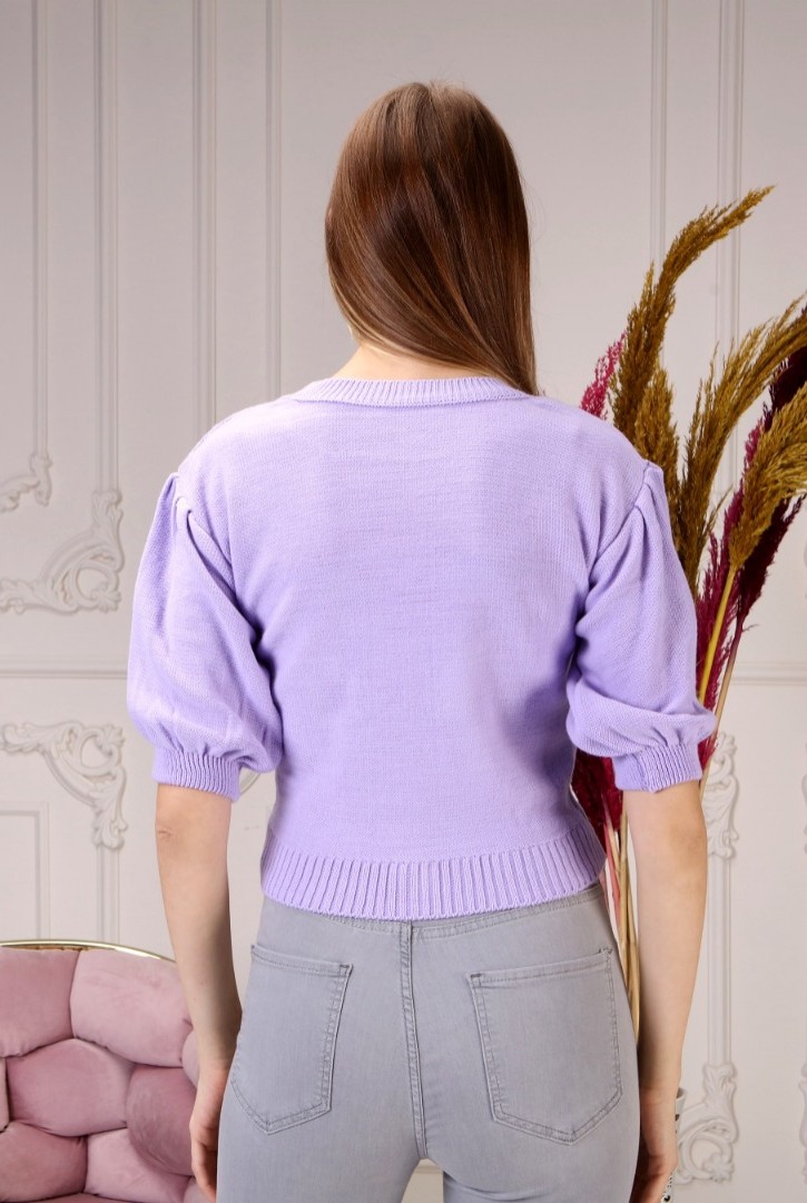 Kadın Baklava Örgülü Triko Bluz