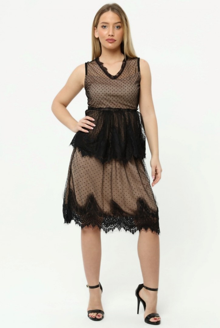 Kadın Dantel Katlı Elbise