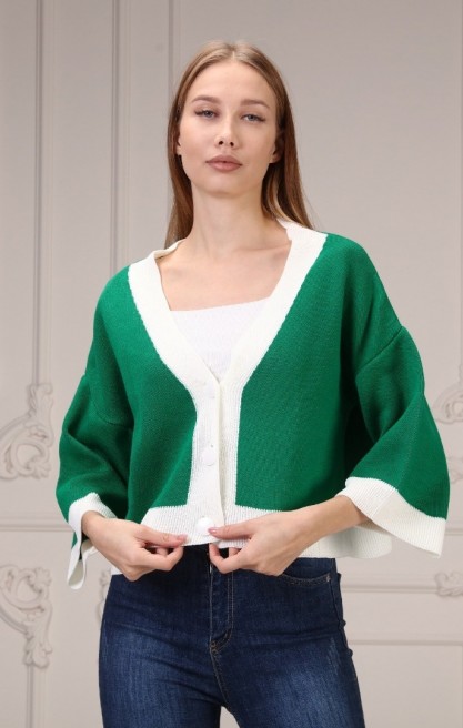 Kadın Boxy Fit Triko Hırka