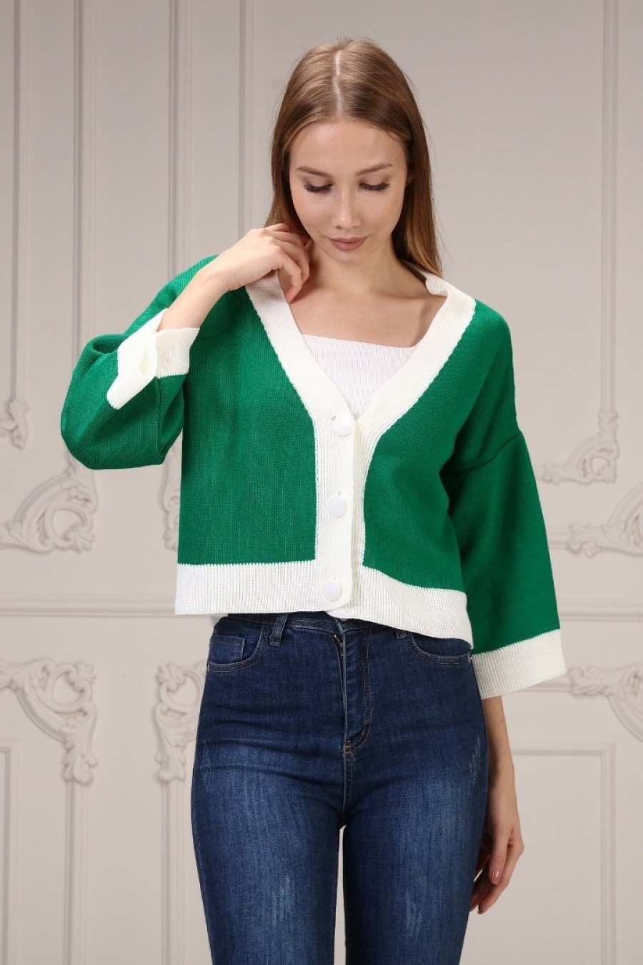 Kadın Boxy Fit Triko Hırka