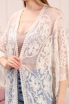 14080 Kadın Nakışlı Tül Kimono
