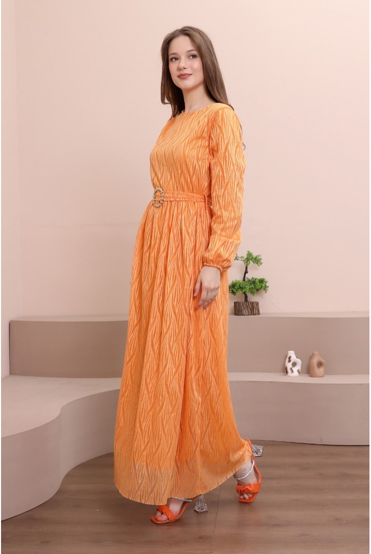 Kadın Manşetleri Fiyonklu Şık Elbise