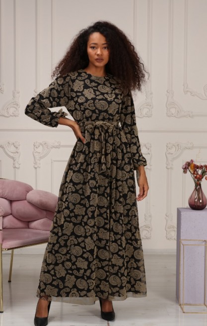 Kadın Şal Desenli Elbise