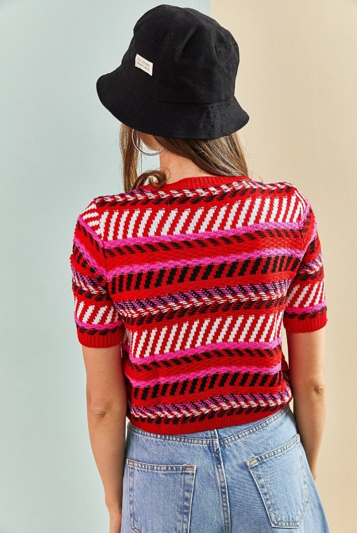 Kadın Crop Triko Hırka