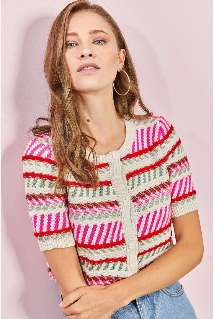 Kadın Crop Triko Hırka Kadın Crop Triko Hırka