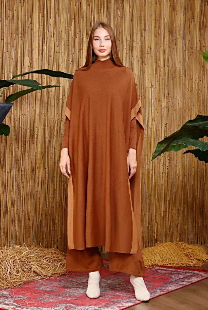 Kadın Pançolu Üçlü Triko Takım