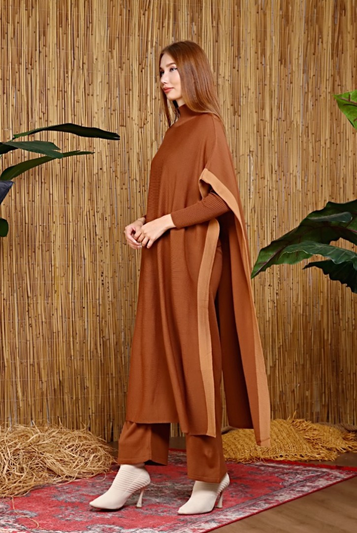 Kadın Pançolu Üçlü Triko Takım