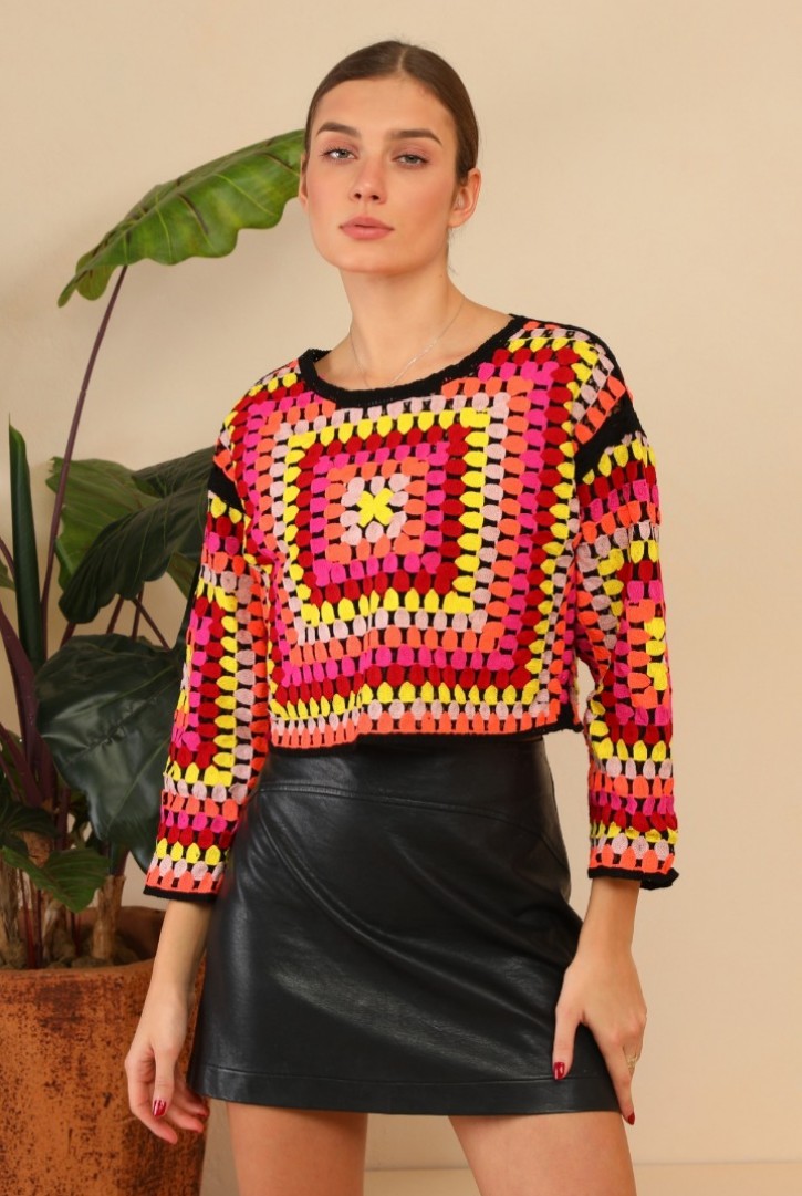 Kadın Degradeli Örme Bluz