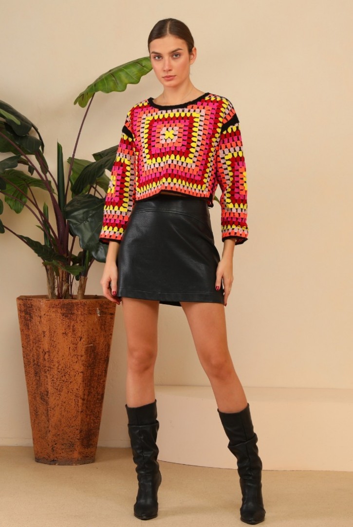 Kadın Degradeli Örme Bluz