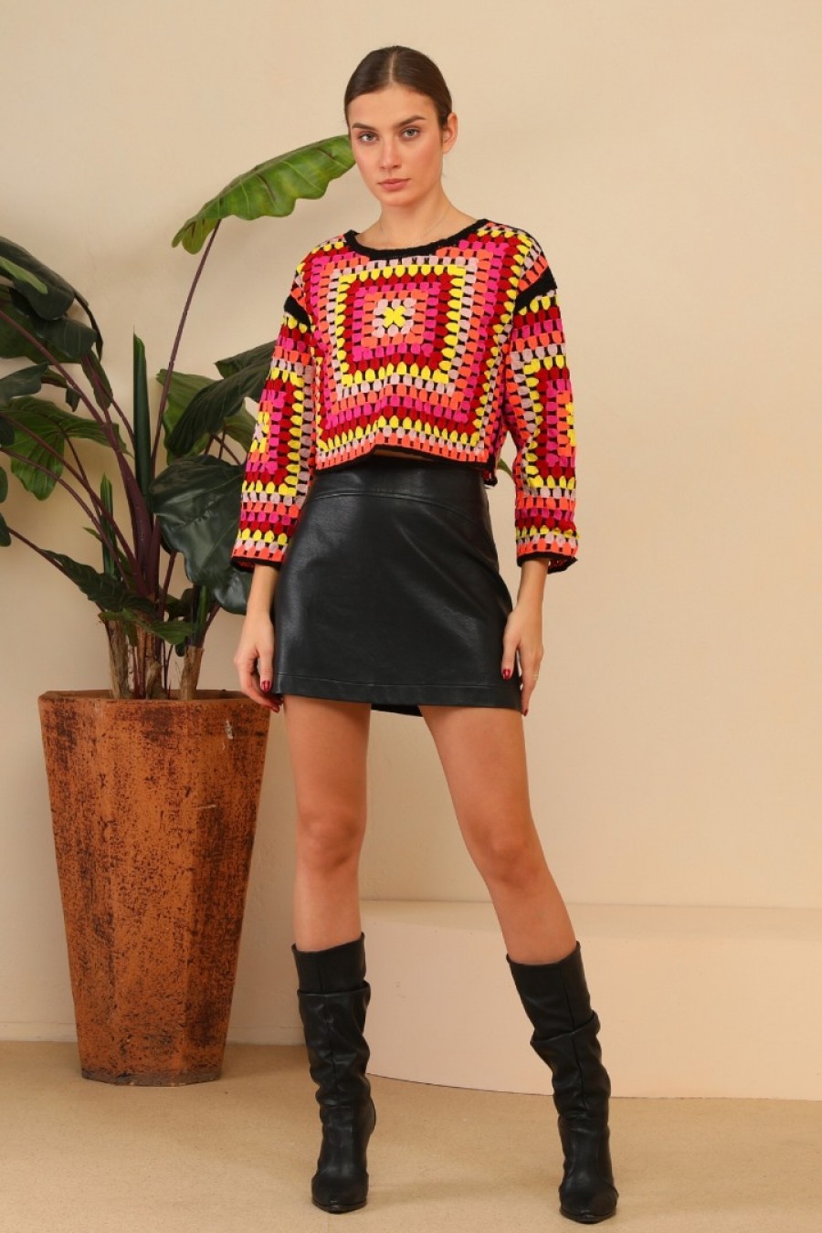 Kadın Degradeli Örme Bluz