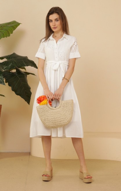 Kadın Kısa Kollu Midi Elbise