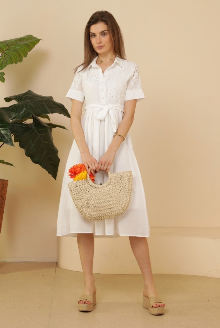 Kadın Kısa Kollu Midi Elbise