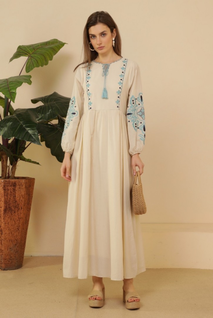 Women's Ethnic Embroidered Maxi Dress