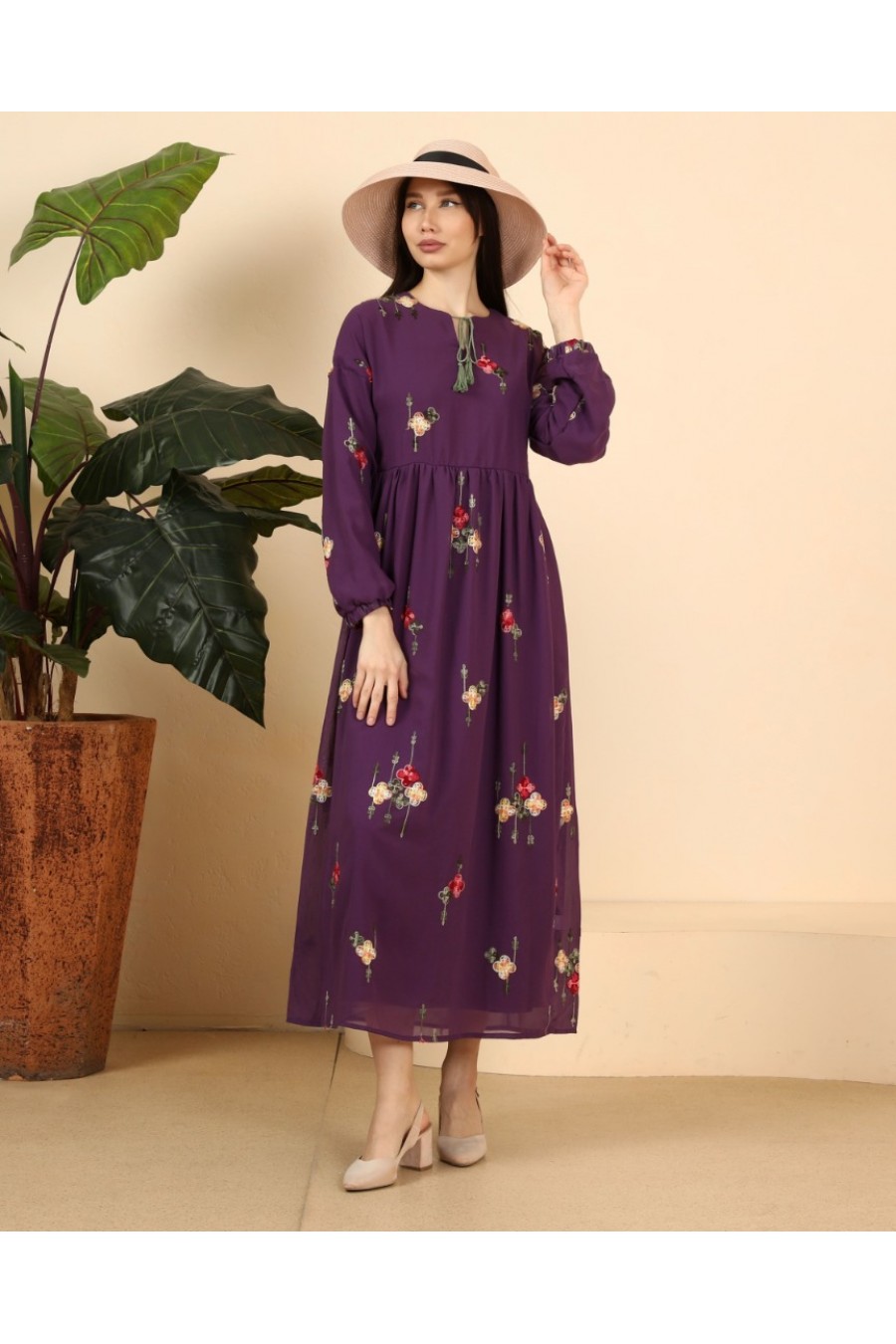 17286 17286 HAZIR GİYİM/ELBİSE/MOR/L