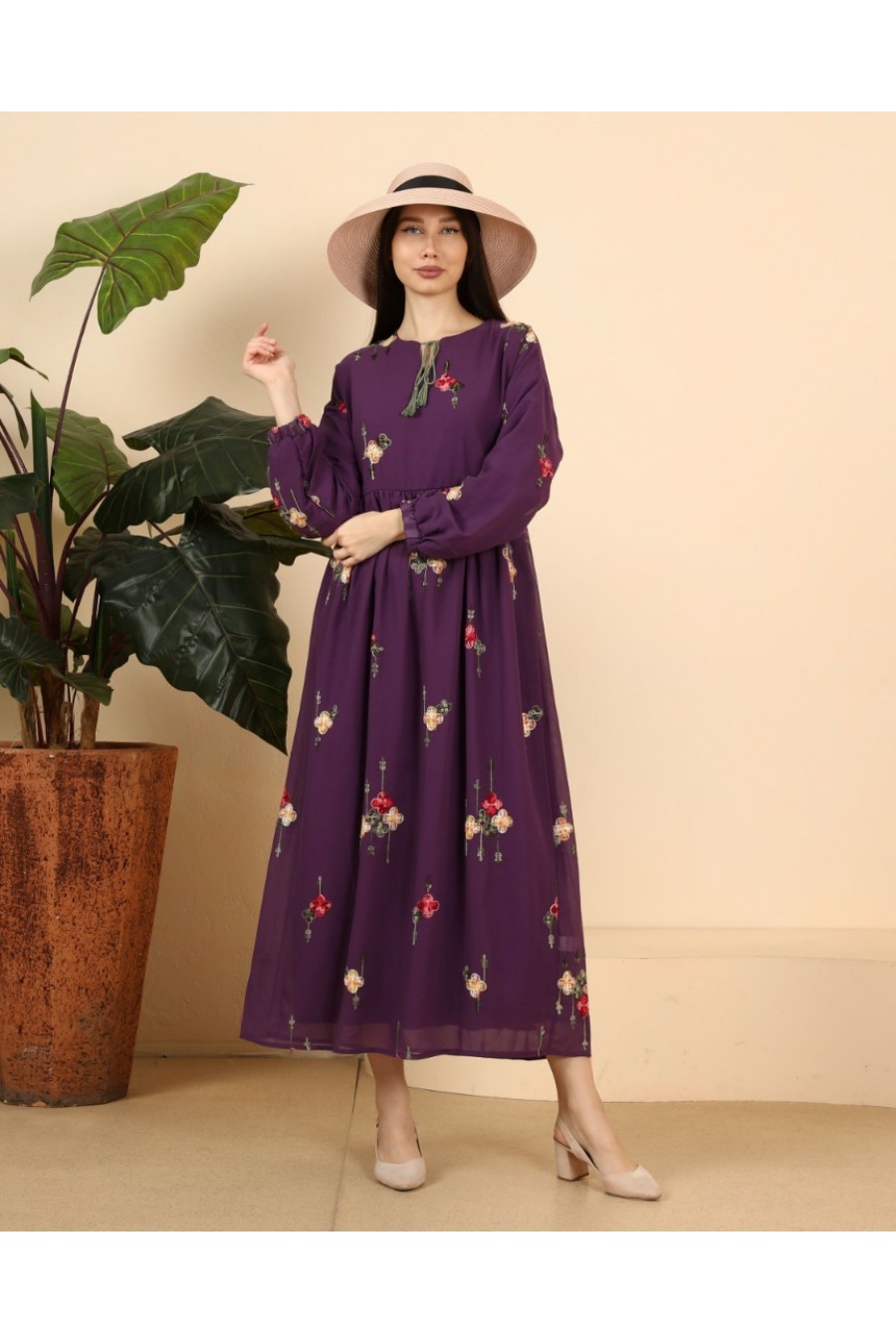 17286 17286 HAZIR GİYİM/ELBİSE/MOR/L