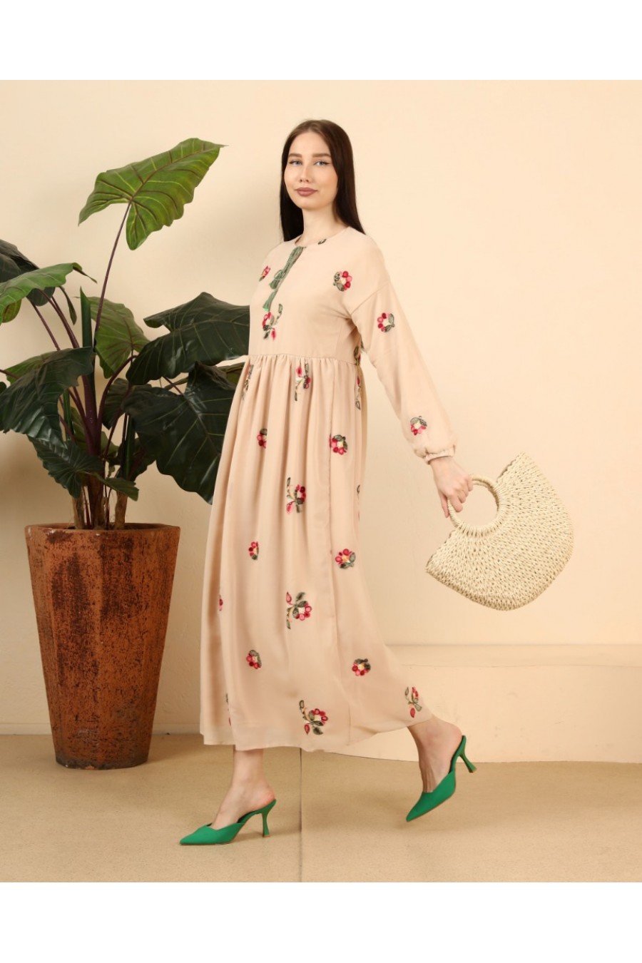 17287 HAZIR GİYİM/ELBİSE/MOR/M