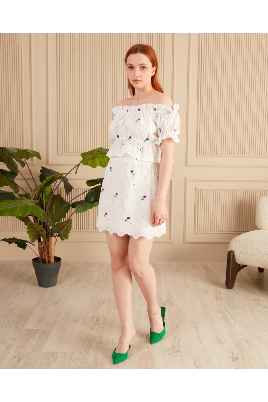 17474 Kadın Fırfırlı Fisto Takım