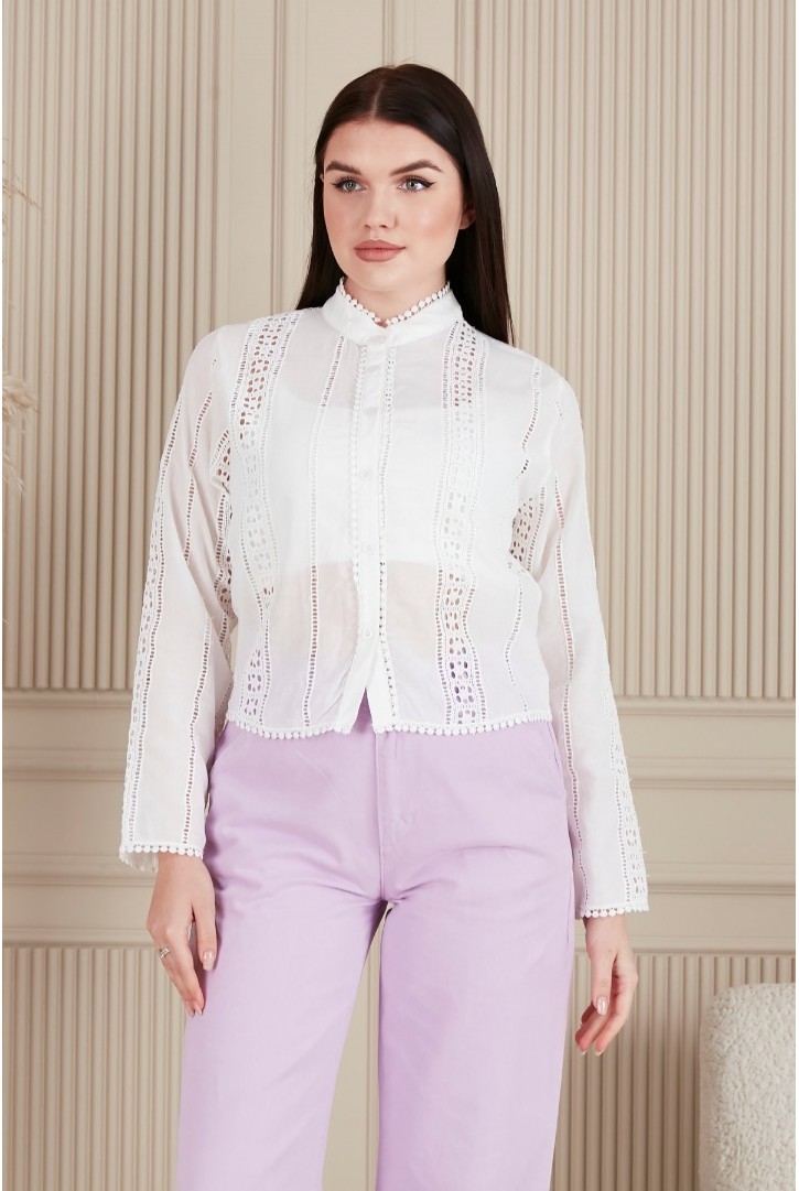 17827 HAZIR GİYİM/GÖMLEK/TAŞ BRODE/TAŞ ZEMİN/M