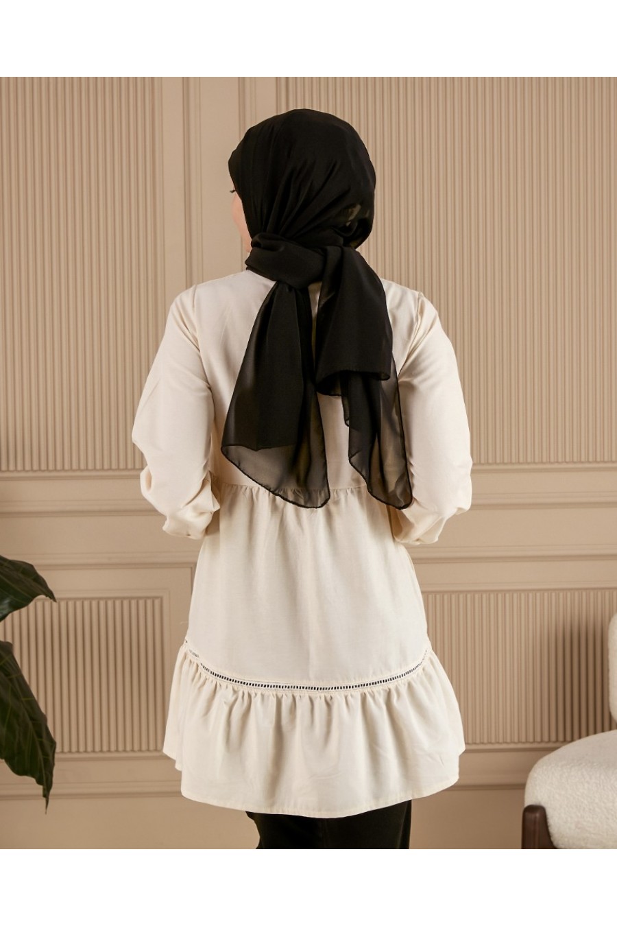 17954 HAZIR GİYİM/ELBİSE/BEYAZ/M