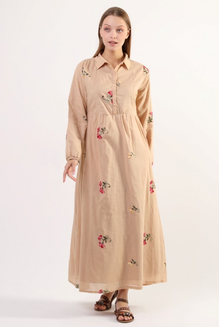 Kadın Yarım Patlı Gömlek Elbise