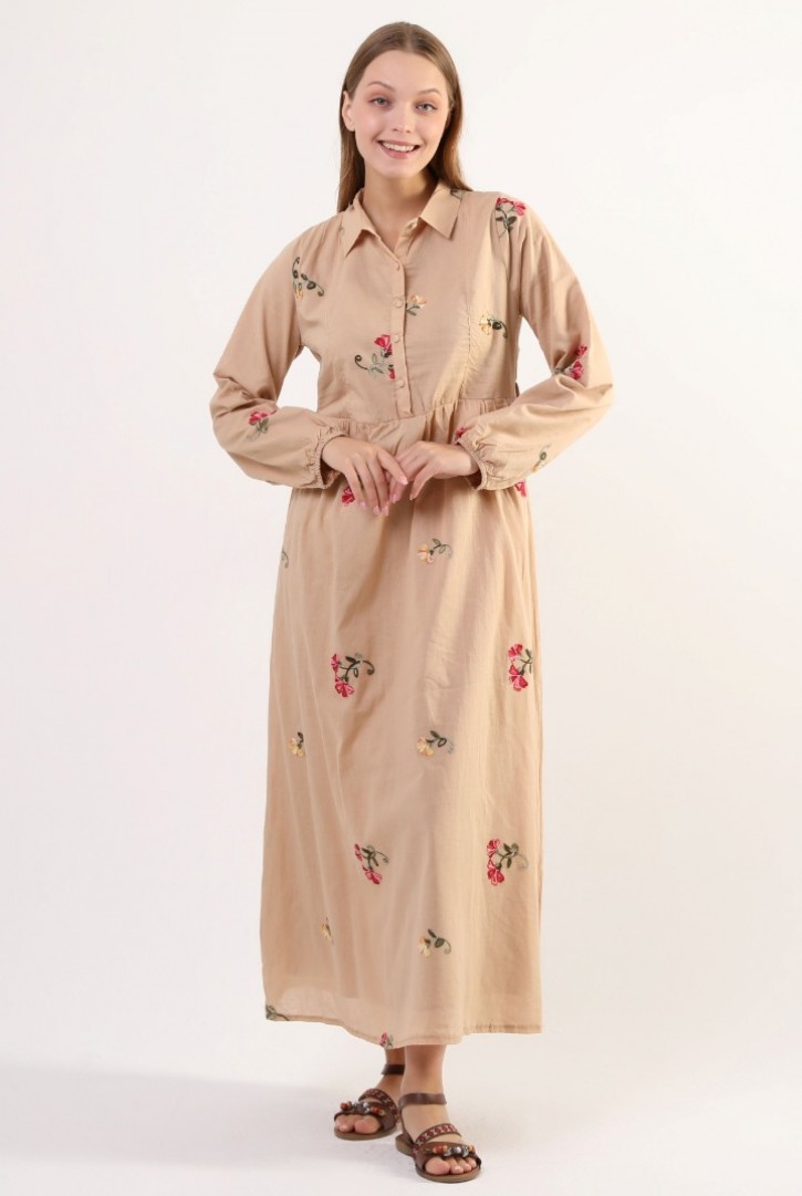 Kadın Yarım Patlı Gömlek Elbise