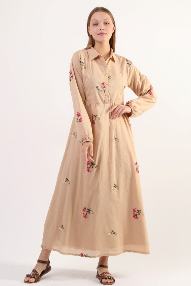 Kadın Yarım Patlı Gömlek Elbise