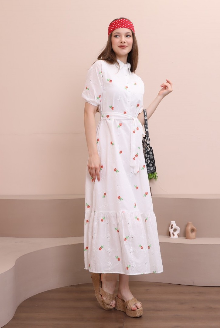 Kadın Kısa Kollu Gömlek Elbise