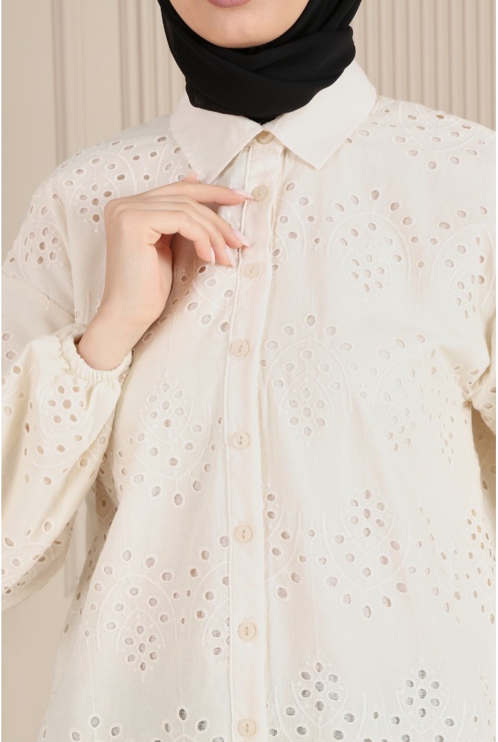 BRODE DETAYLI FIRFIRLI GÖMLEK TUNİK