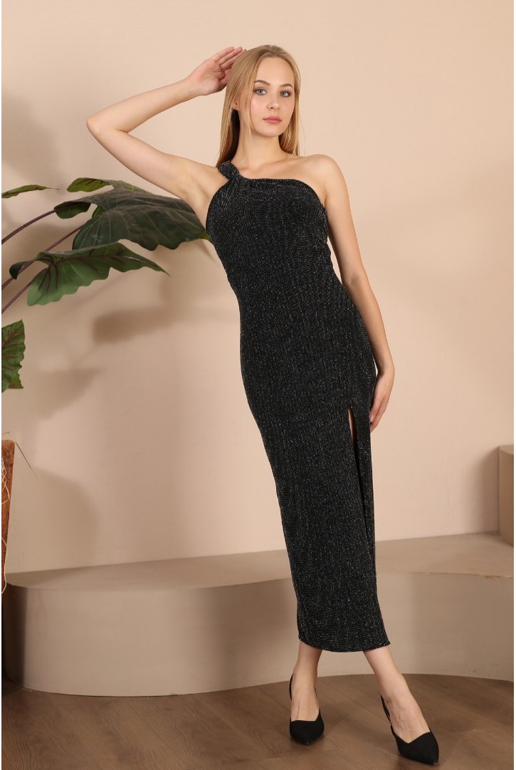 Kadın Tek Omuz Askılı Şık Elbise