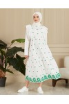 18461 NAKIŞLI FIRFIR DETAYLI MAXİ ELBİSE