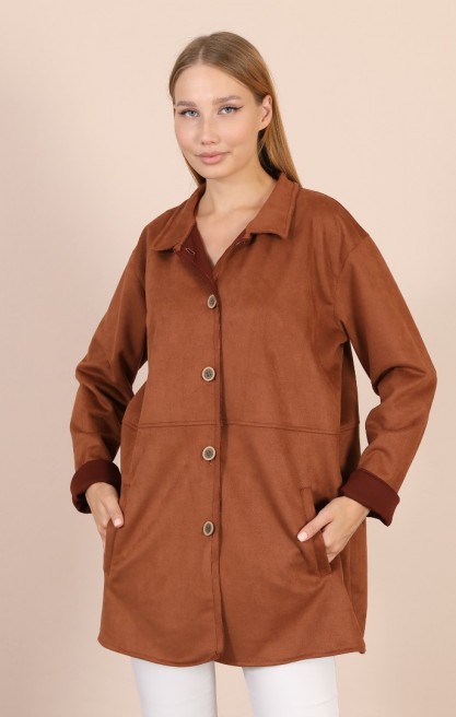 Kadın Süet Gömlek Ceket