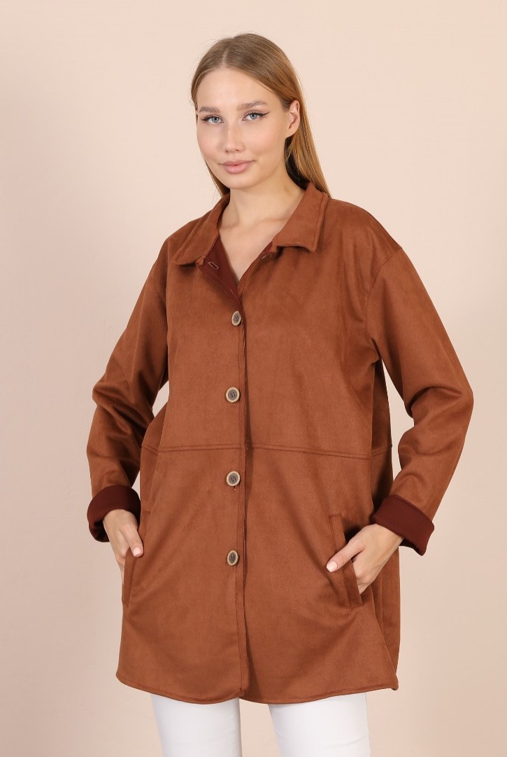 Women's Suede Shirt Jacket