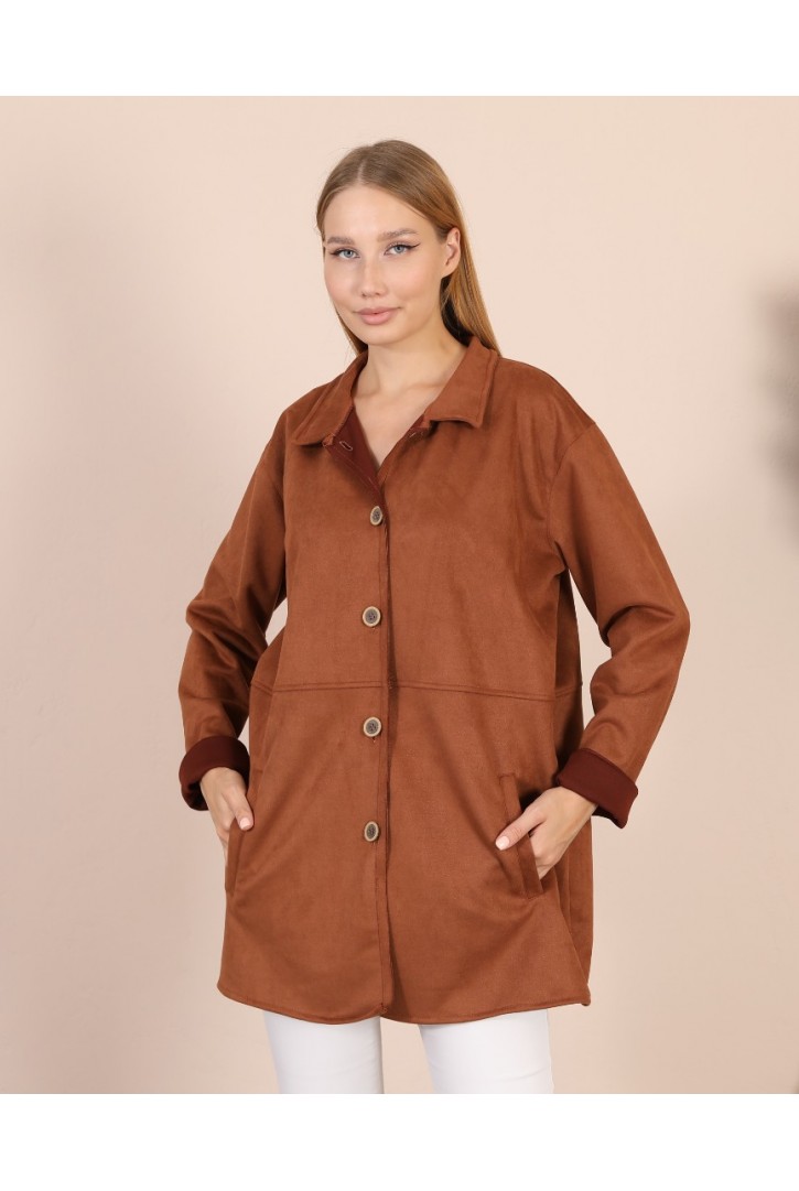Women's Suede Shirt Jacket