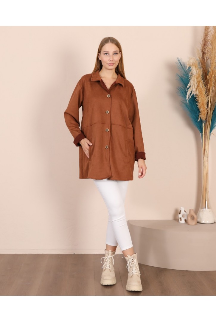 Women's Suede Shirt Jacket