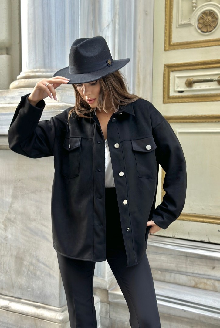 Kadın Aplike Detaylı Süet Ceket