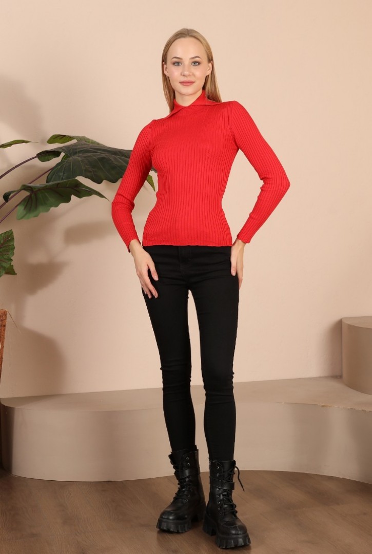 Women's Collar Detailed Knitwear Sweater
