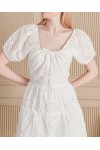 Women's Heart Neck Balloon Sleeve Dress