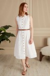 Women's Front Placket Sleeveless Dress