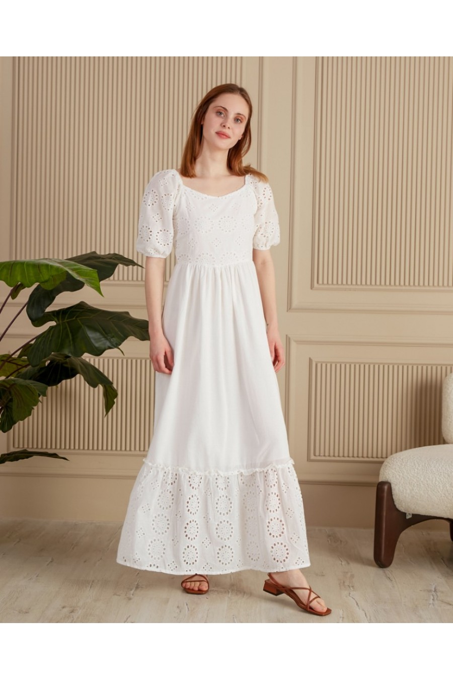 19271 Kadın Yarım Kollu Fisto Elbise