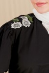 19291 ÇİÇEK NAKIŞLI KEMERLİ VUAL TUNİK
