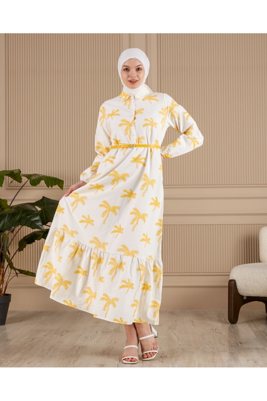 19633 19633 HAZIR GİYİM/ELBİSE/KASAR ZEMİN/MAVİ/XL