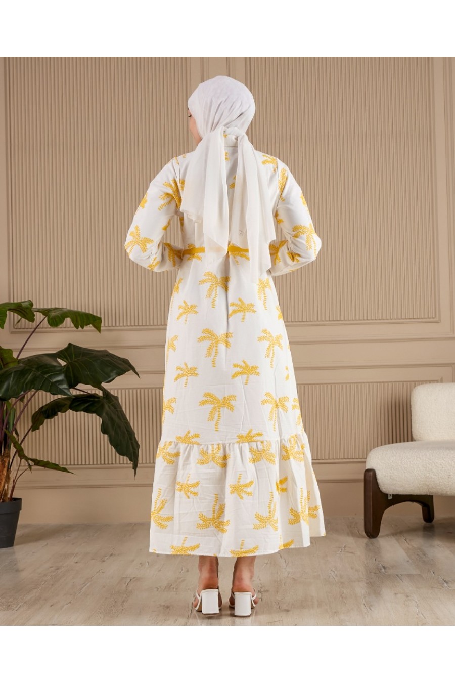 19633 19633 HAZIR GİYİM/ELBİSE/KASAR ZEMİN/MAVİ/XL