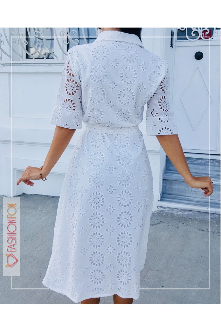 Kadın Gömlek Yaka Fisto Elbise