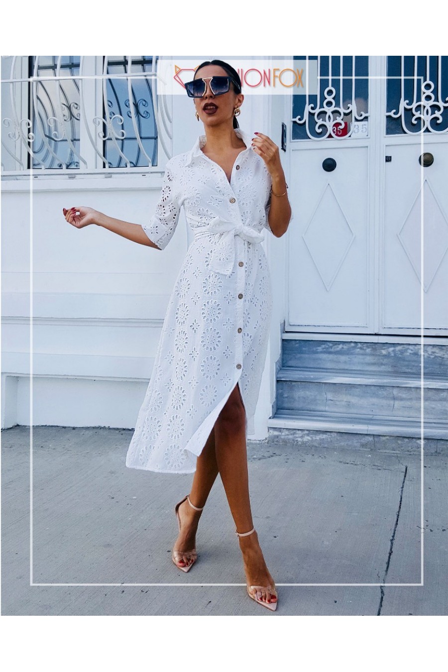 Kadın Gömlek Yaka Fisto Elbise