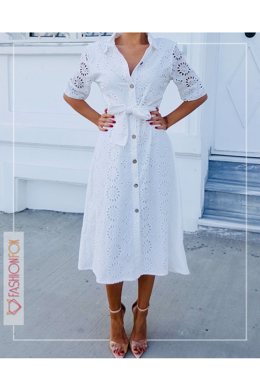 Kadın Gömlek Yaka Fisto Elbise