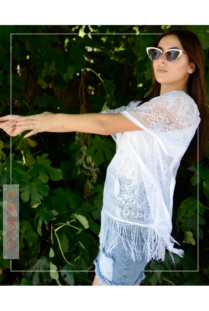 Kadın Püsküllü Dantel Pareo