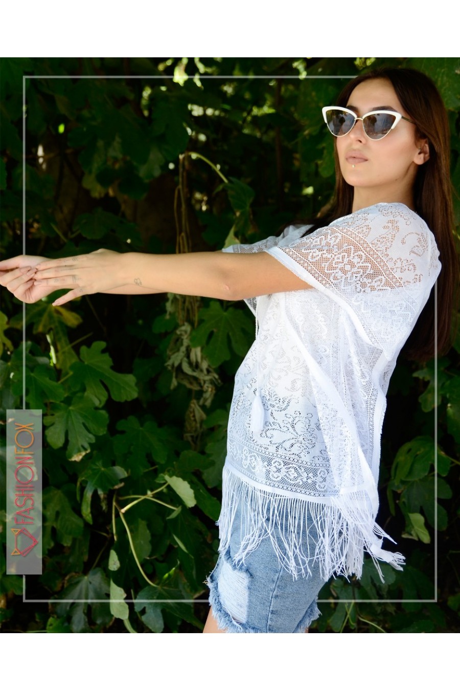10079 Kadın Püsküllü Dantel Pareo
